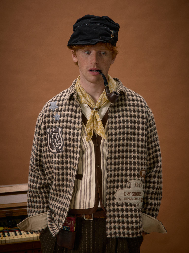 "Chemist's Ranch" Appliqué Textured Woven Shirt