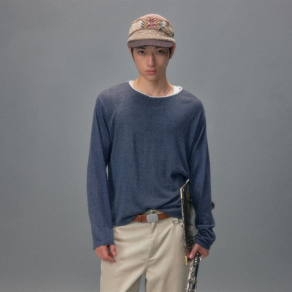 Shinagawa Apartments Linen Layered Long Sleeve T-Shirt
