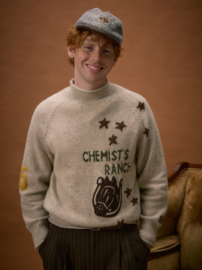 "Chemist's Ranch" Mock-Neck Sweater