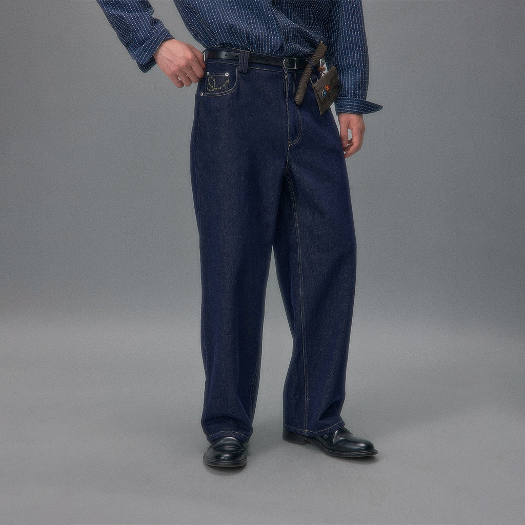 End of the Coastline Linen-Feel Relaxed Straight Leg Jeans