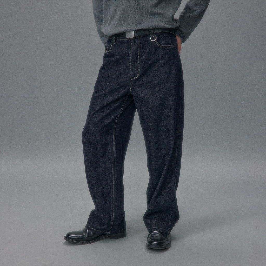 End of the Coastline Linen-Feel Relaxed Straight Leg Jeans