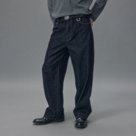 End of the Coastline Linen-Feel Relaxed Straight Leg Jeans