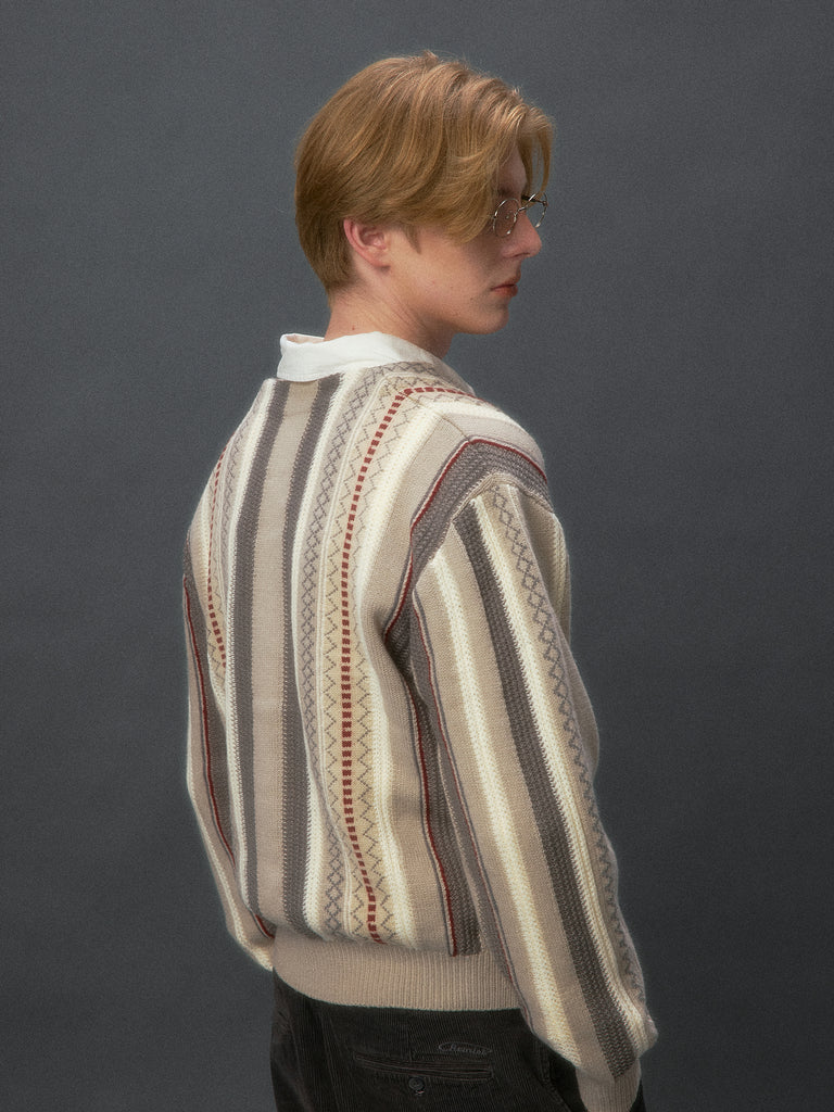 Dad's Striped Knit Cardigan