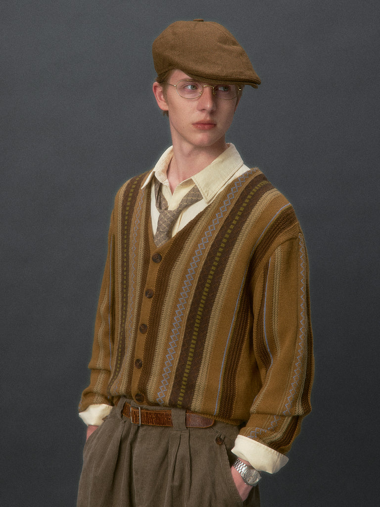 Dad's Striped Knit Cardigan