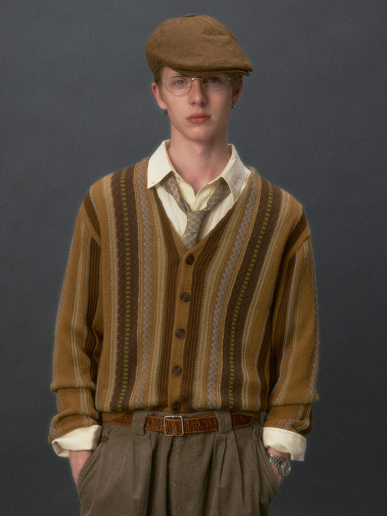 Dad's Striped Knit Cardigan