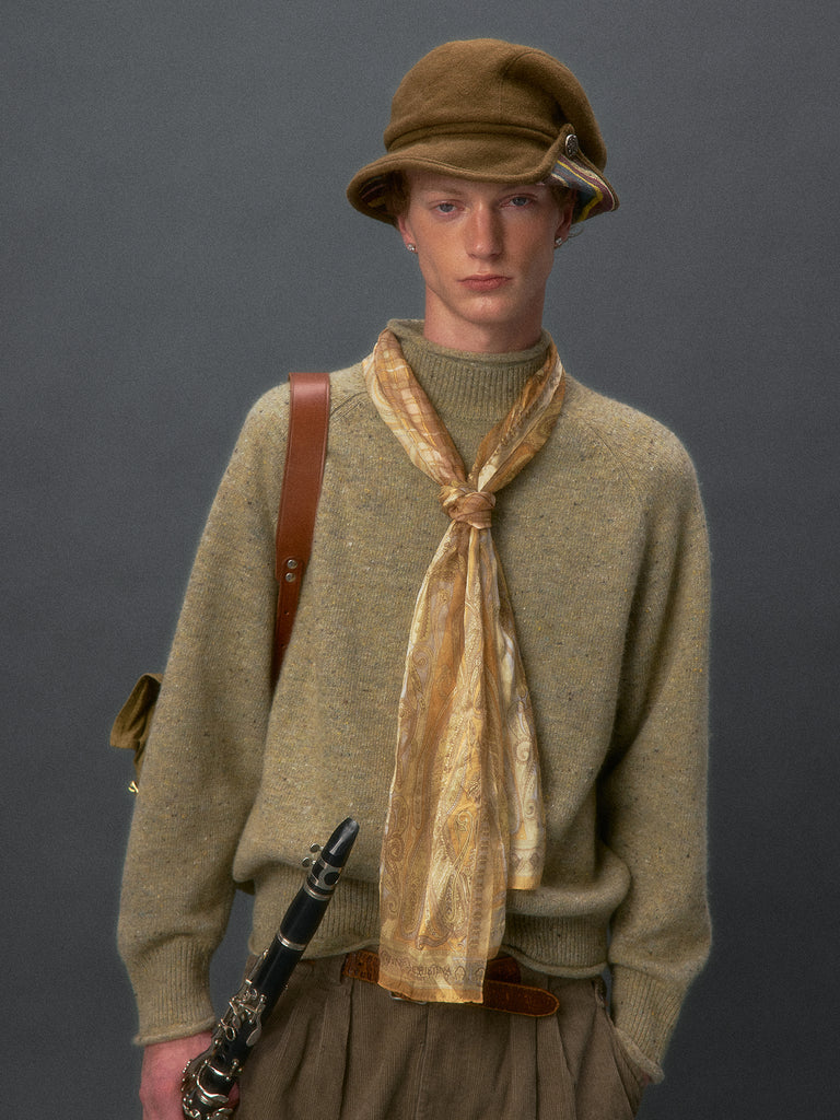 Colorful Speckled Mock-Neck Sweater