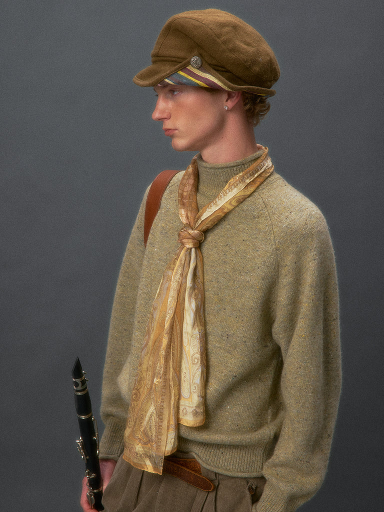 Colorful Speckled Mock-Neck Sweater