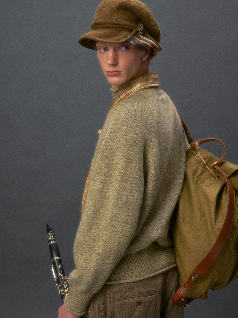 Colorful Speckled Mock-Neck Sweater