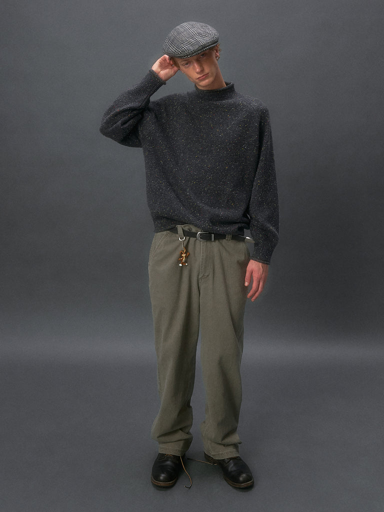 Colorful Speckled Mock-Neck Sweater