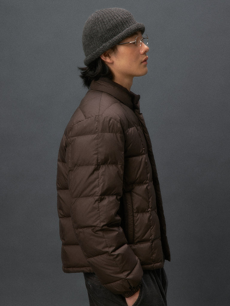 Basic Short-Cut Checkered Down Jacket