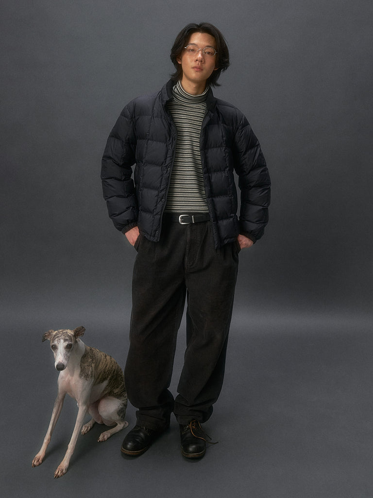 Basic Short-Cut Checkered Down Jacket