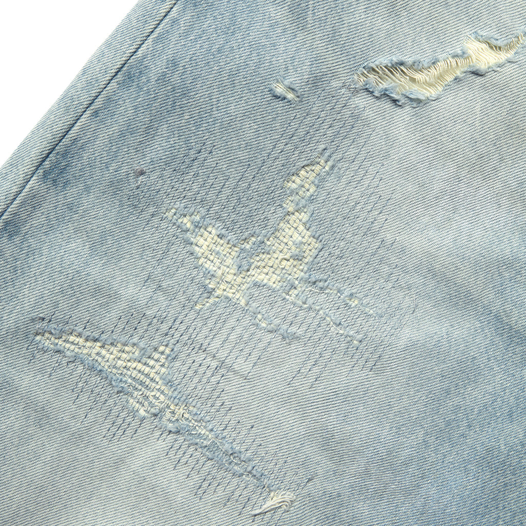 Chemist's Thrift Store Patched Straight Jeans