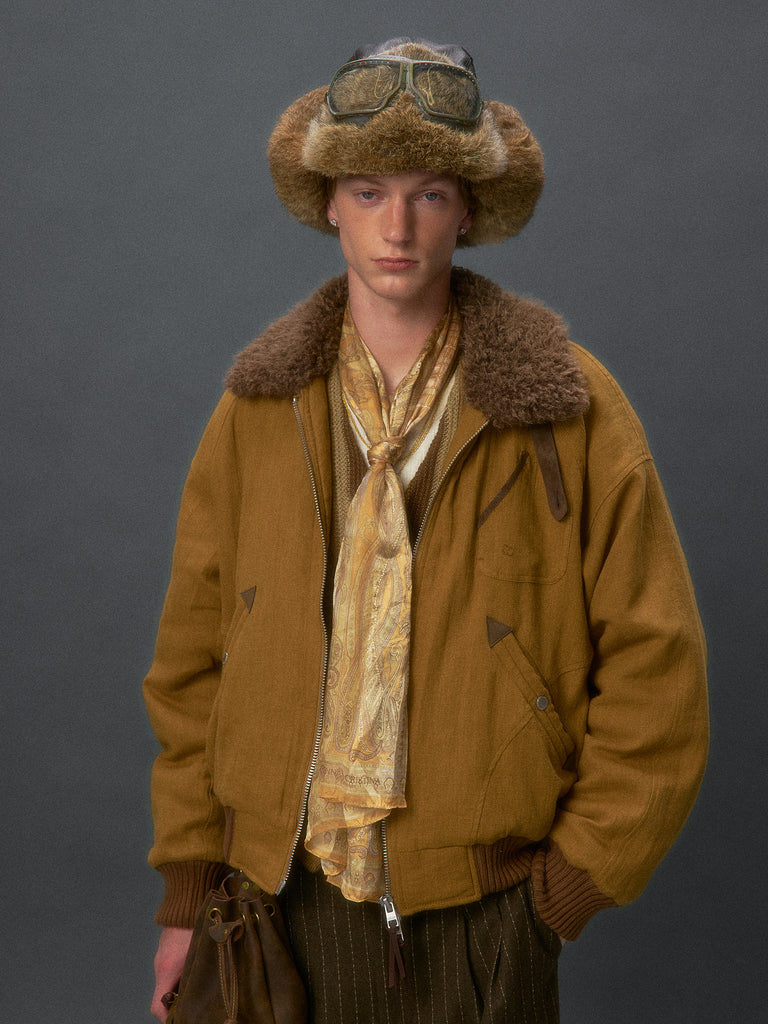 Sherling Collar Aviator Jacket