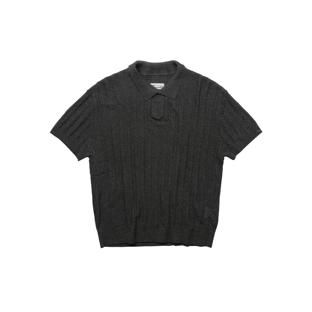 Takuya's Striped Knit Polo