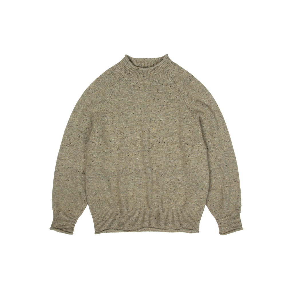 Colorful Speckled Mock-Neck Sweater