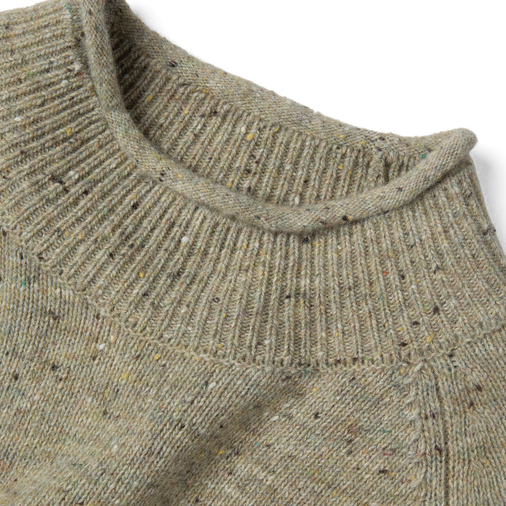 Colorful Speckled Mock-Neck Sweater