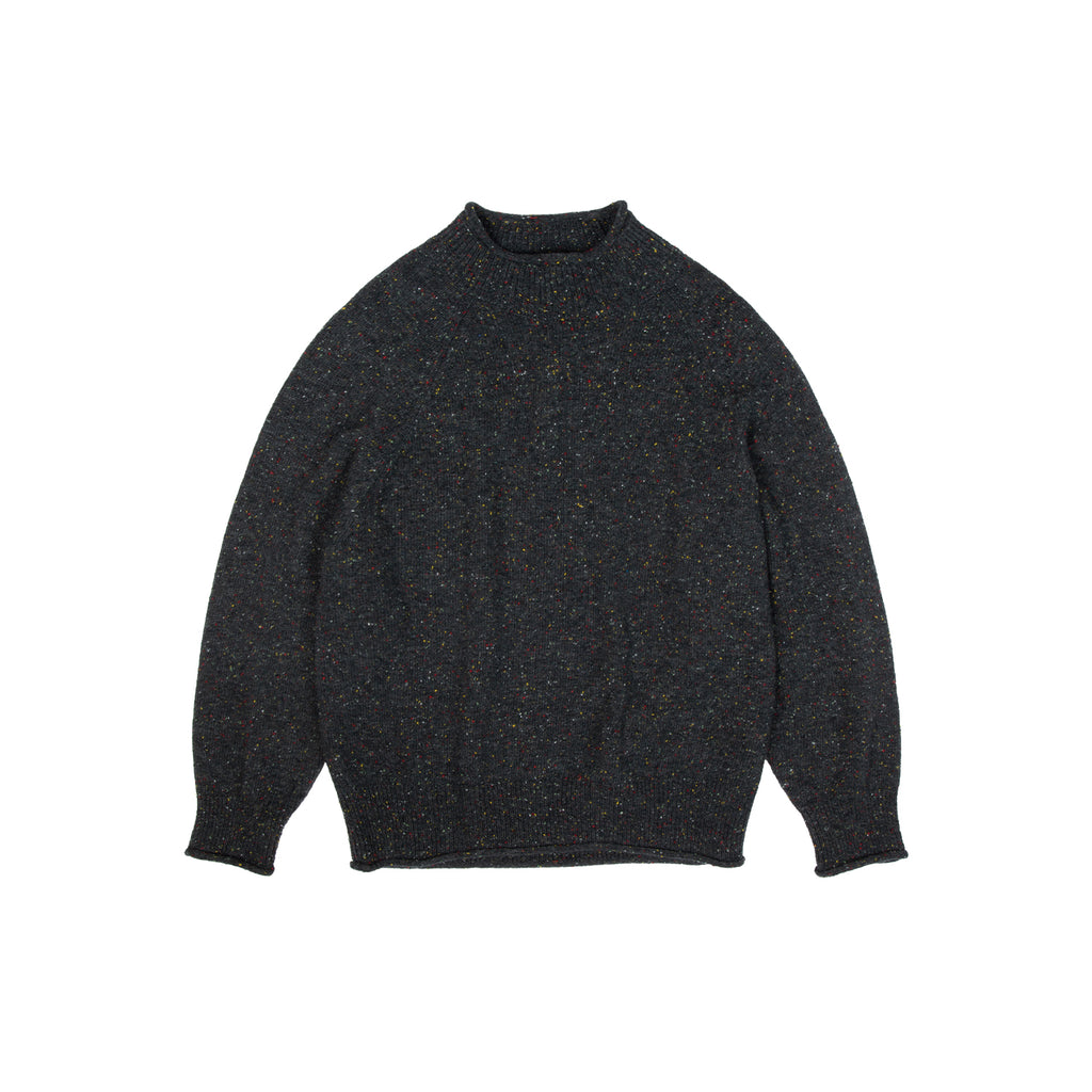 Colorful Speckled Mock-Neck Sweater
