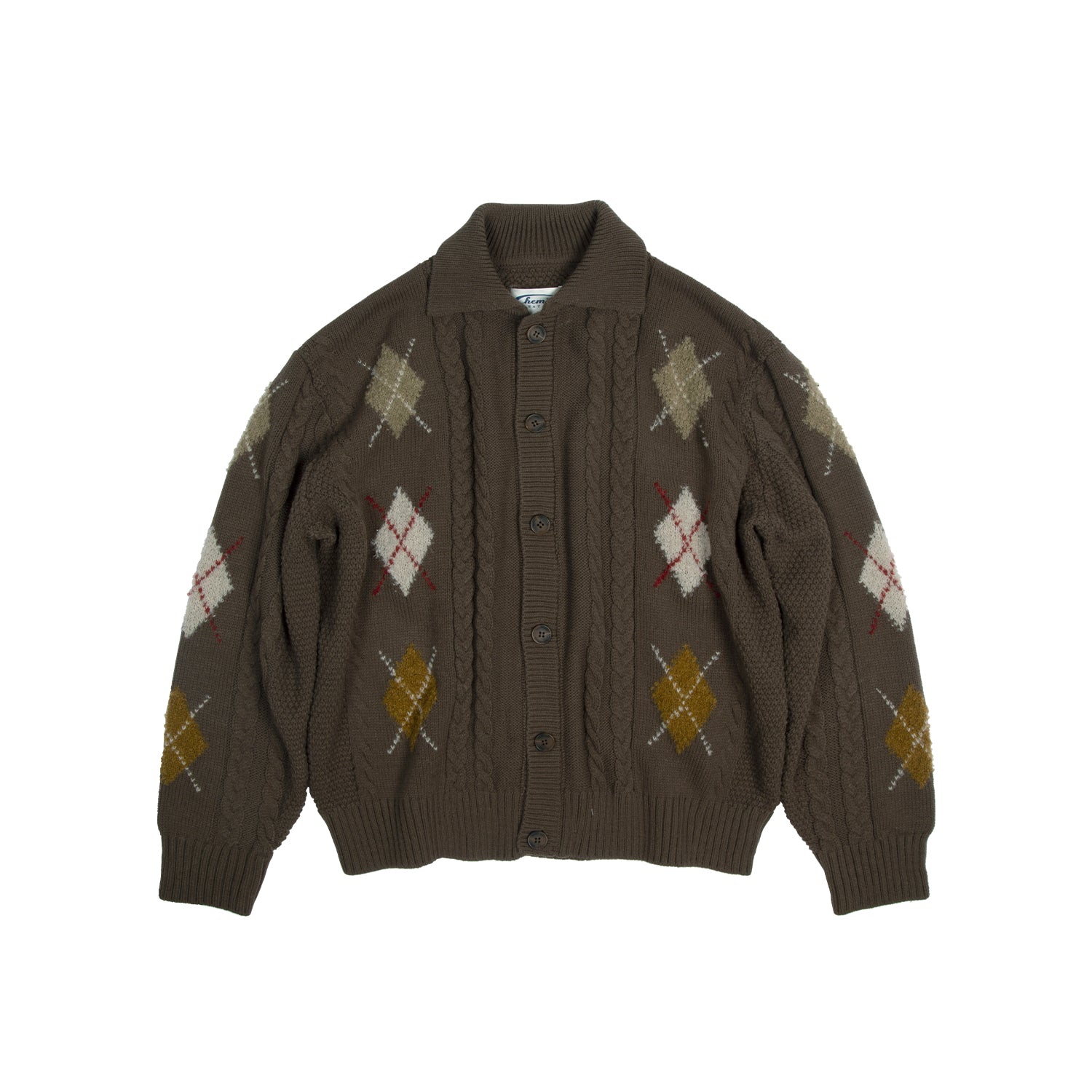トップス 71MICHAEL EROSION ARGYLE KNIT CARDIGAN Argyle Knit Cardigan - Chemist Creations
