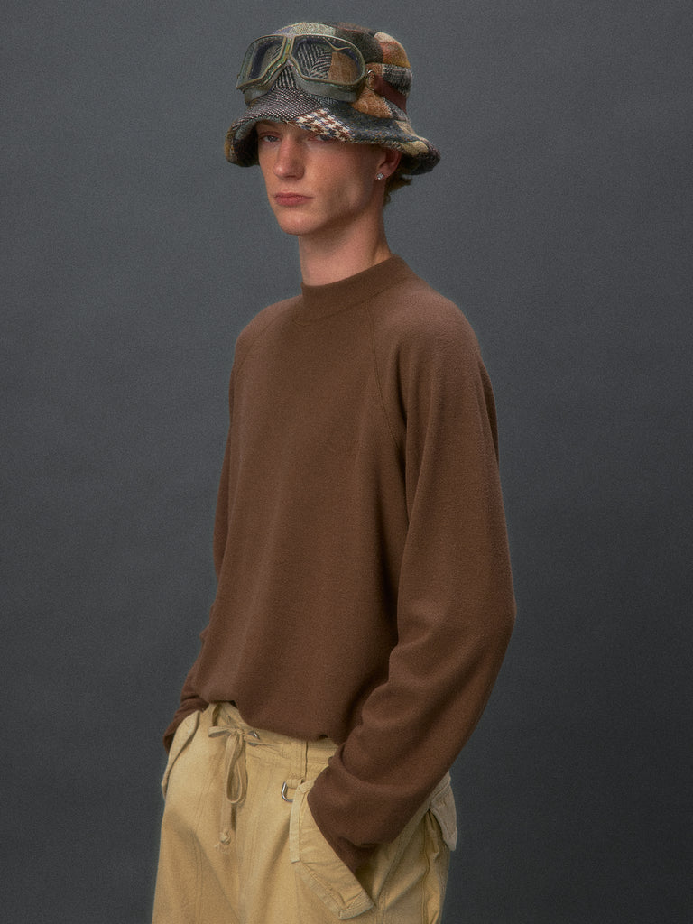 Waffle-Knit Turtleneck Long-Sleeves