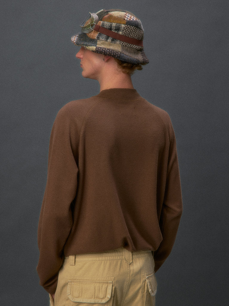 Waffle-Knit Turtleneck Long-Sleeves