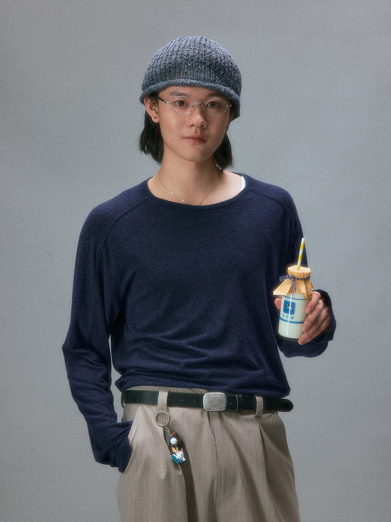 Japanese Vintage Loom Slub Cotton Long-Sleeve T-Shirt