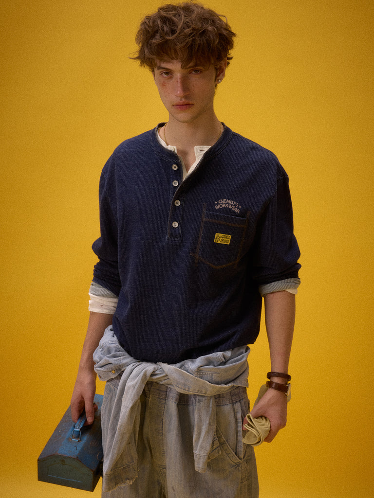 "Chemist‘s Workwear" Henley Long-Sleeve T-Shirt