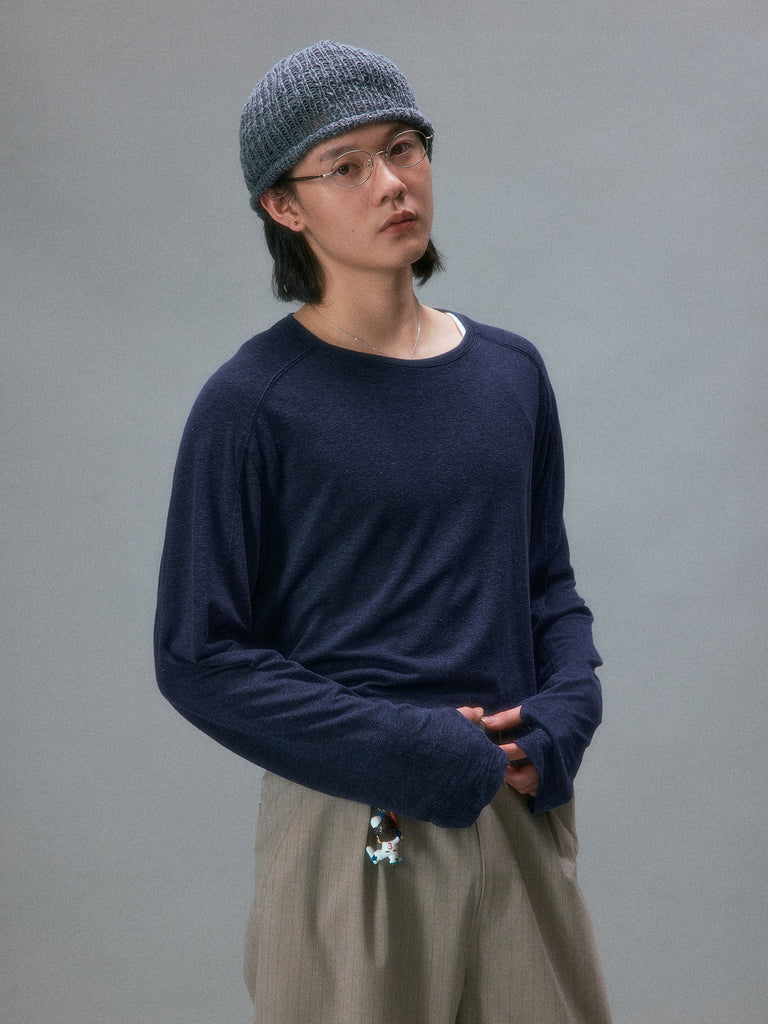 Japanese Vintage Loom Slub Cotton Long-Sleeve T-Shirt