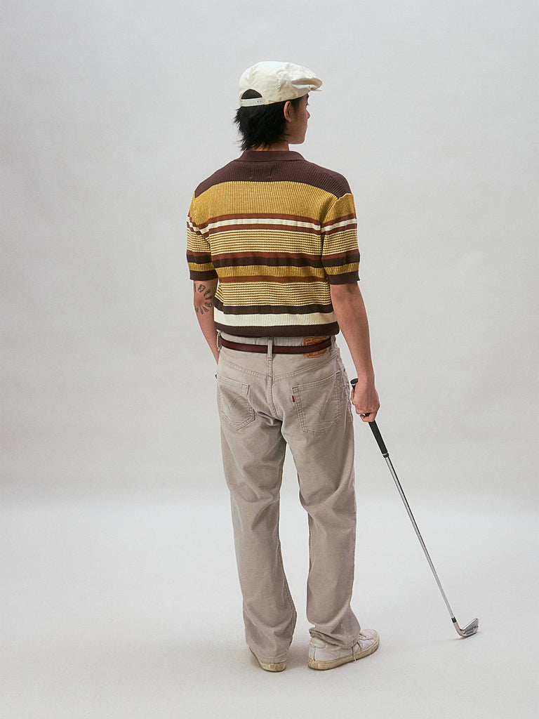 S1_BWN/YLW_KNITPOLO