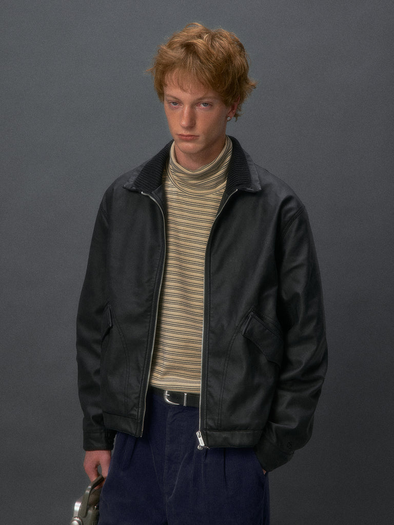 Striped Turtleneck Long-sleeve Shirt