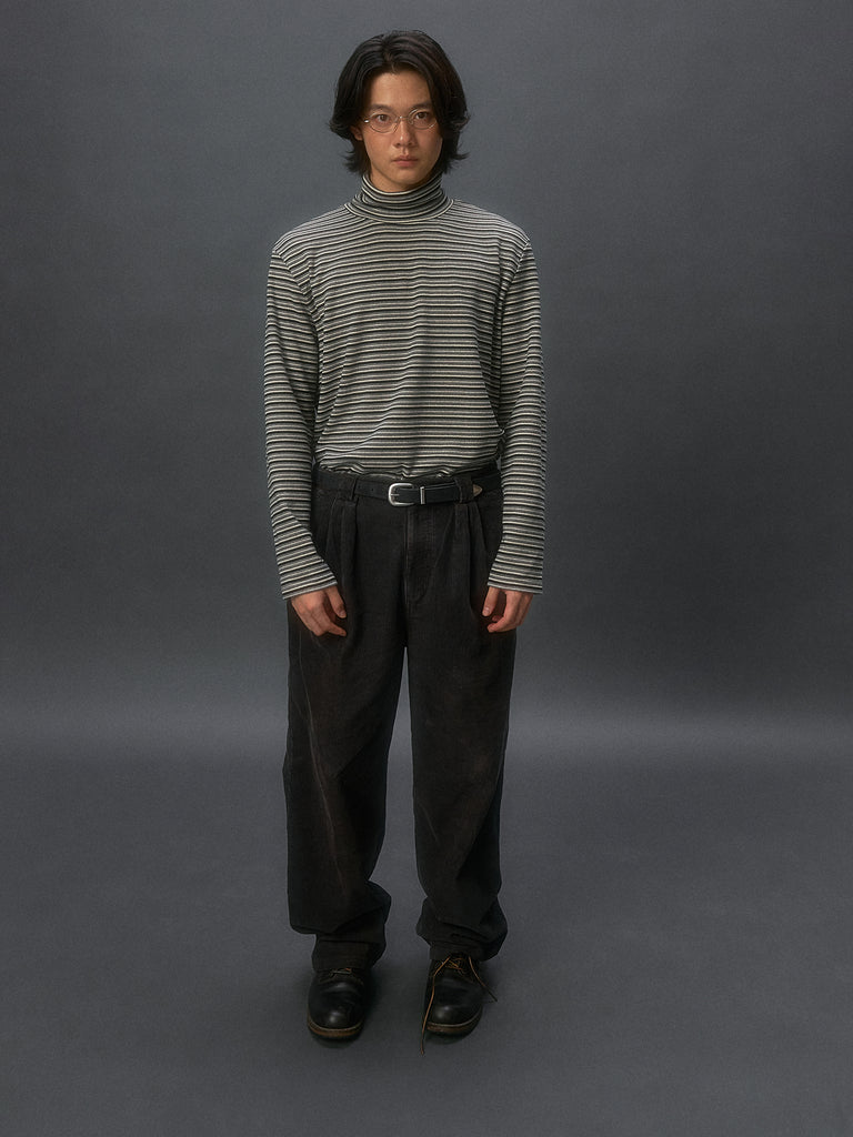Striped Turtleneck Long-sleeve Shirt