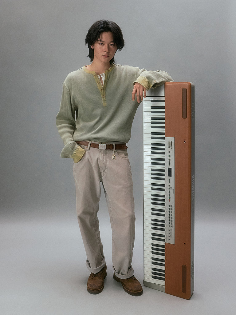 Vintage Long-Sleeve Henley T-Shirt