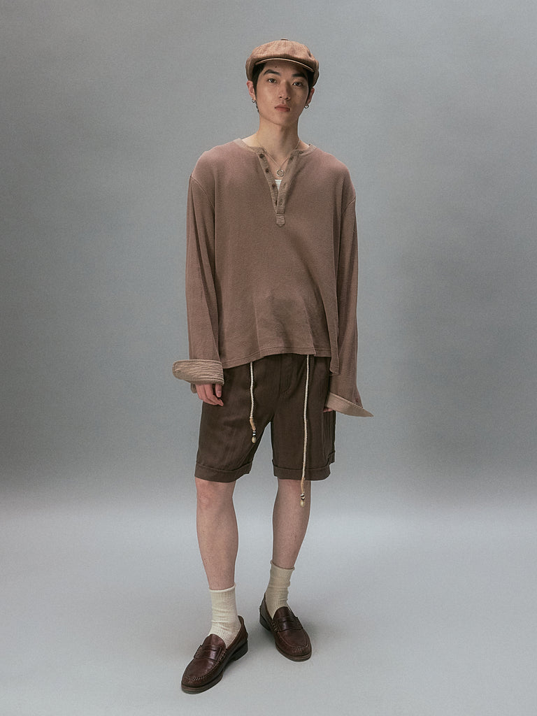 Vintage Long-Sleeve Henley T-Shirt