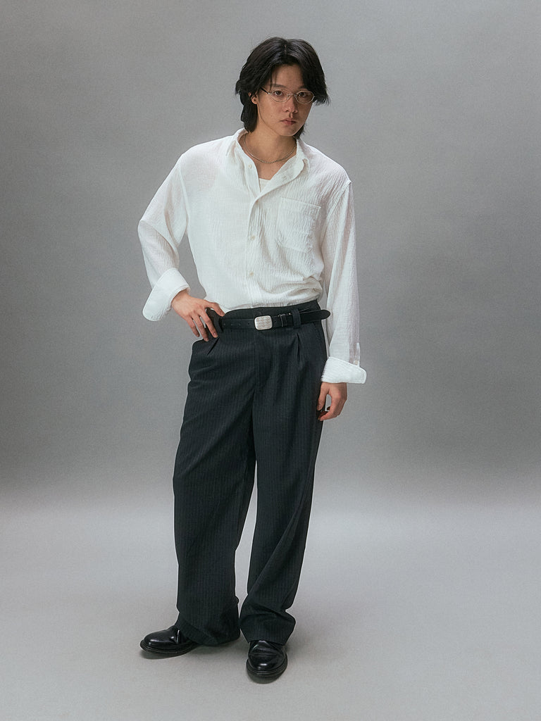 Yutaka Takenouchi's Summer Crinkle-Texture Shirt