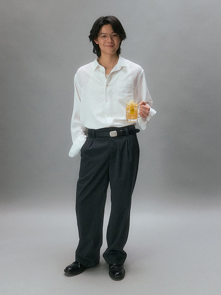 Yutaka Takenouchi's Summer Crinkle-Texture Shirt