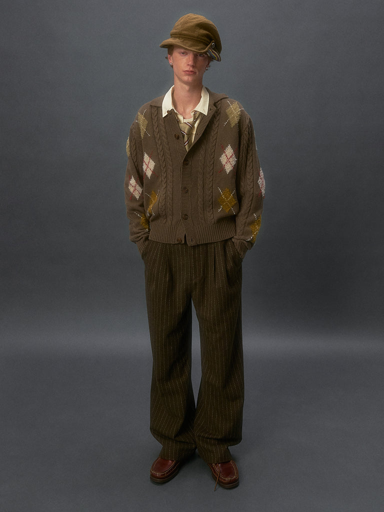Argyle Knit Cardigan
