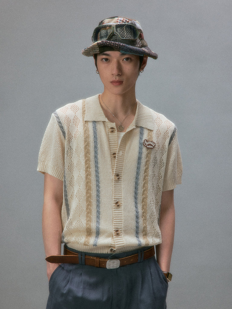 Showa Argyle Knit Cardigan