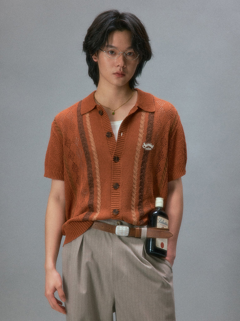 Showa Argyle Knit Cardigan