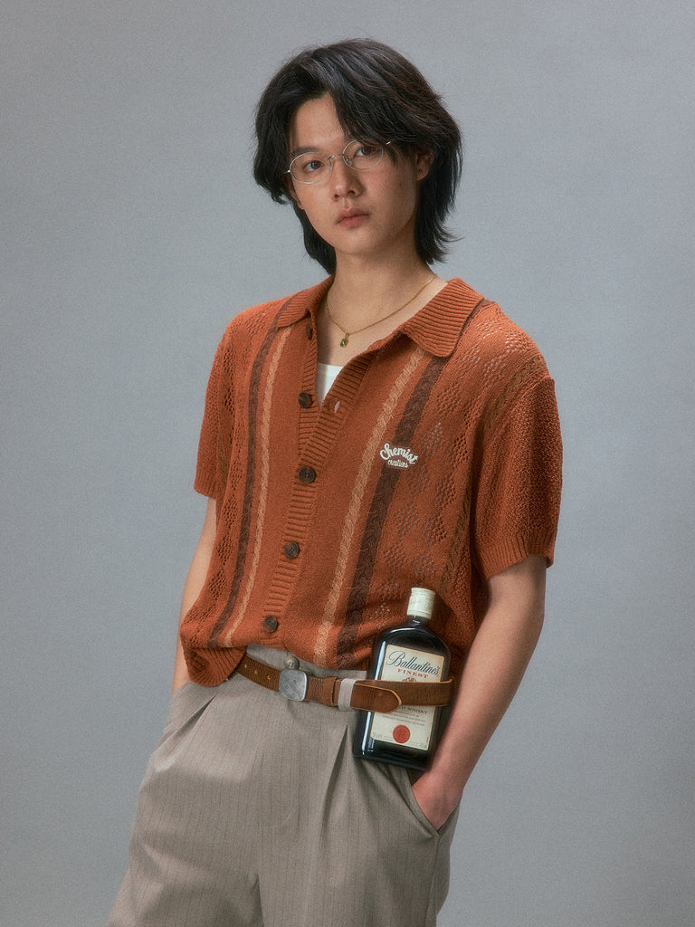 Showa Argyle Knit Cardigan