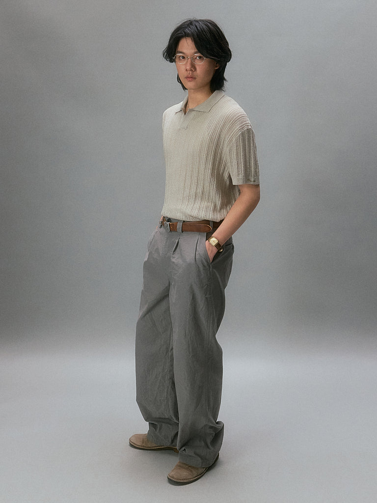 Takuya's Striped Knit Polo