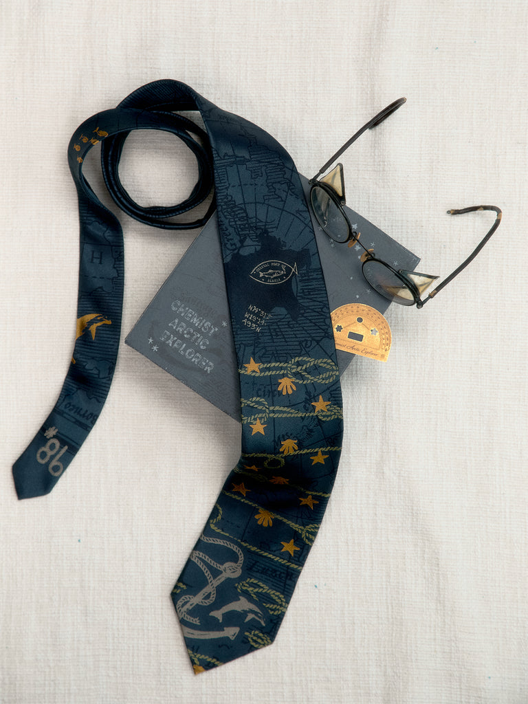 "Arctic Explorer" Deep Ocean Exploration Silk Tie