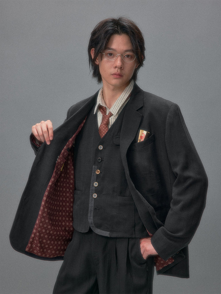 Shibuya Midnight Faded Jacquard Tailored Jacket