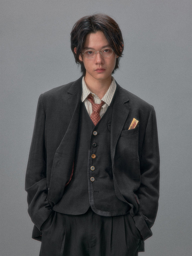 Shibuya Midnight Faded Jacquard Tailored Jacket