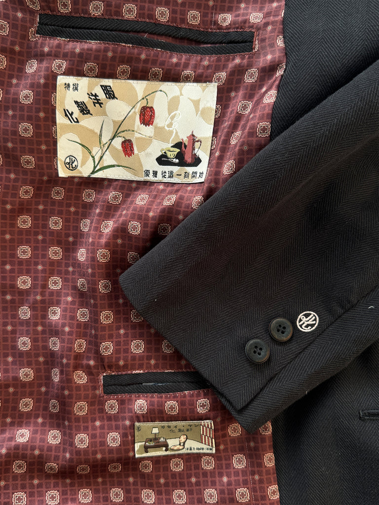 Shibuya Midnight Faded Jacquard Tailored Jacket