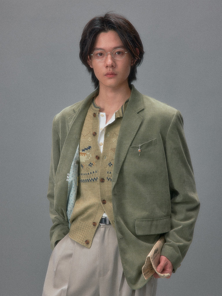 Shibuya Midnight Faded Jacquard Tailored Jacket