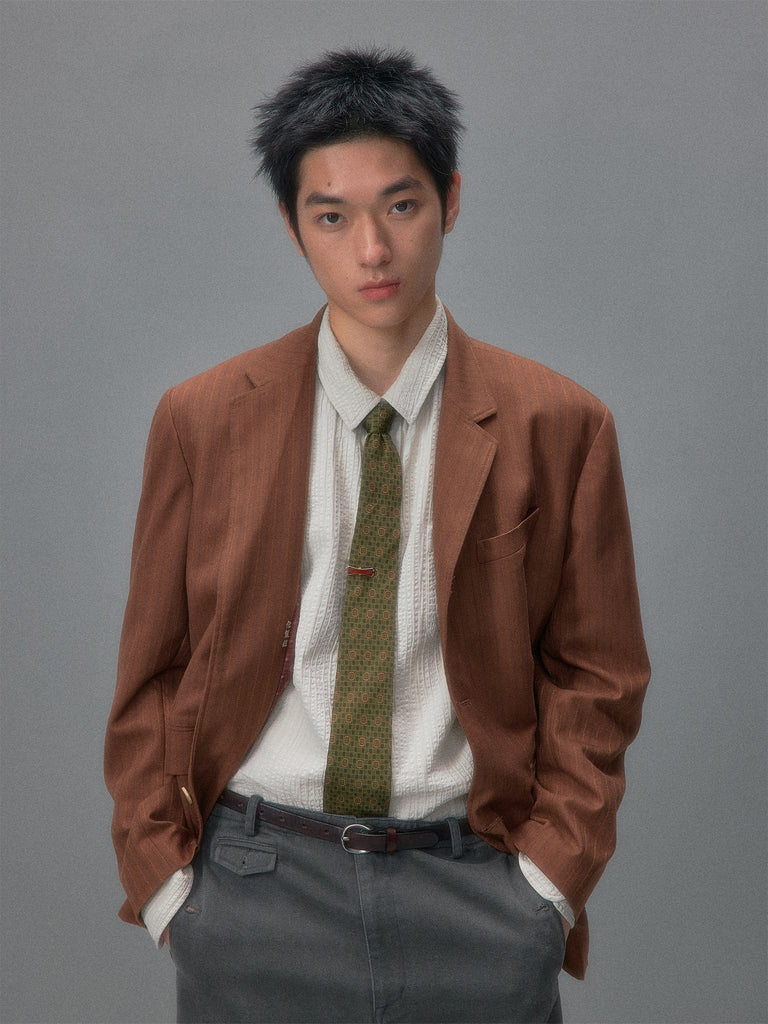 Showa Jacquard Striped Tailored Jacket