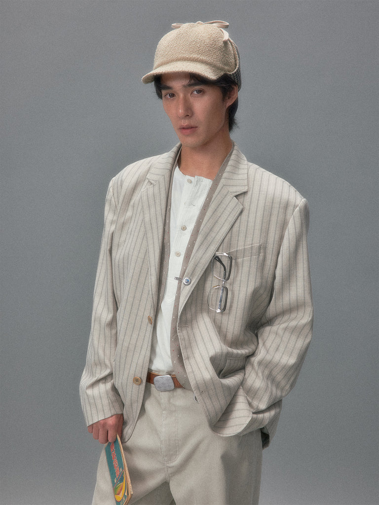 Showa Jacquard Striped Tailored Jacket