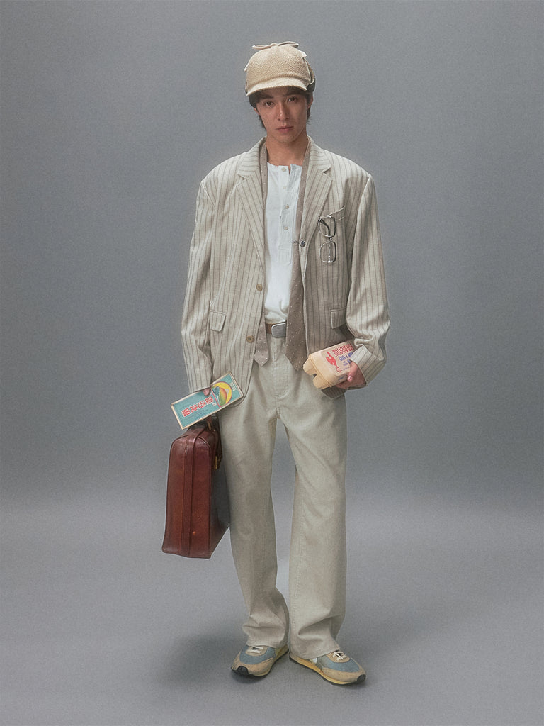 Showa Jacquard Striped Tailored Jacket