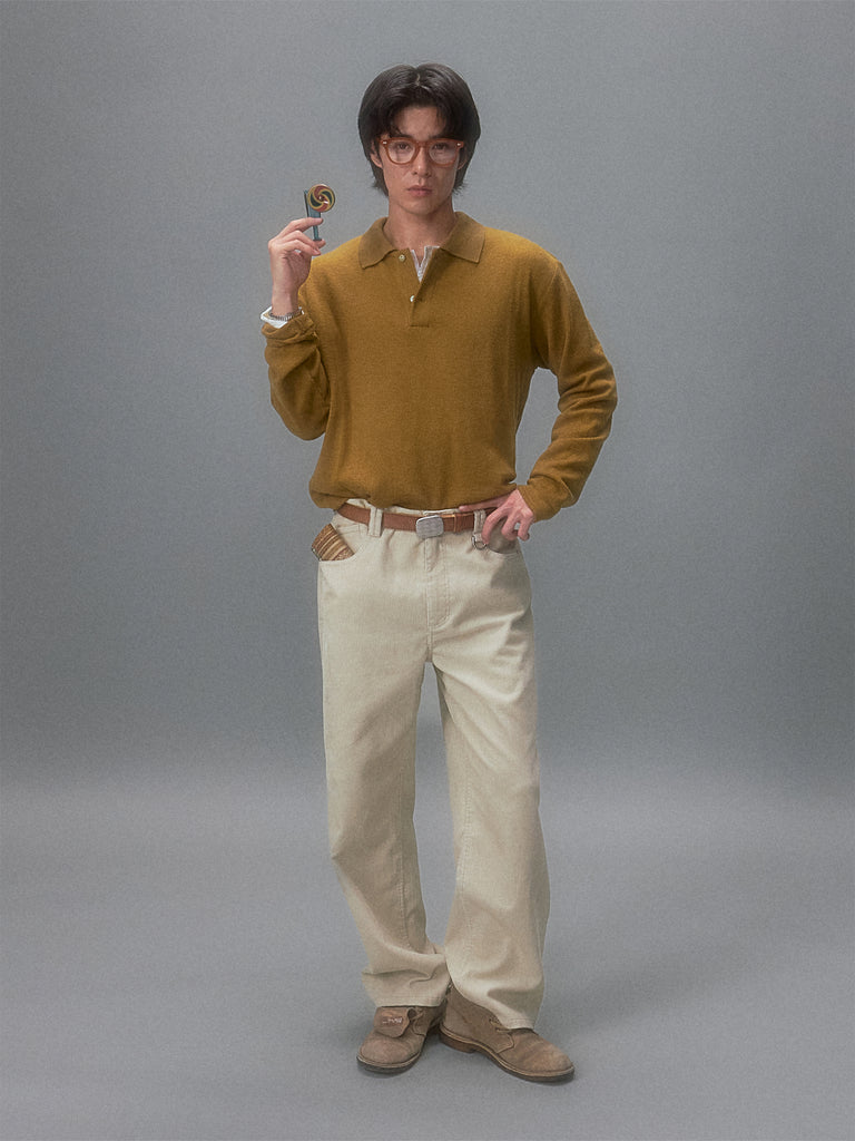 Showa Slim Straight Faded Corduroy Pants