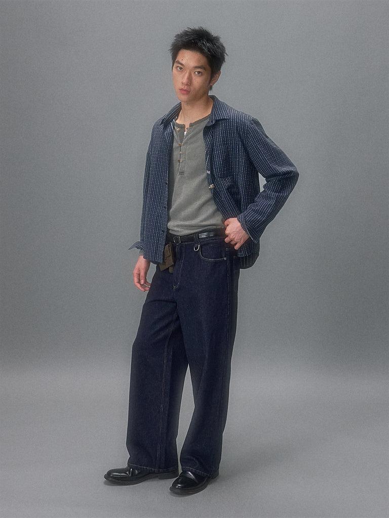 End of the Coastline Linen-Feel Relaxed Straight Leg Jeans