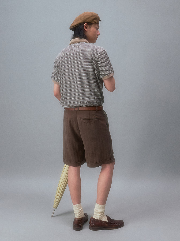 Kamogawa Picnic Vintage Texture Tailored Shorts